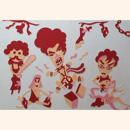 Ladypat – Non-Stop Erotic Cabaret – A1 fuzzy-felt artwork